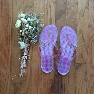 Pink/Purple Plastic Flip Flops